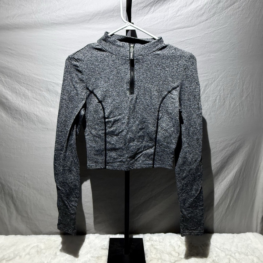 Shein Size S Always Alert 1/2 Zip Heathered Black Rulu